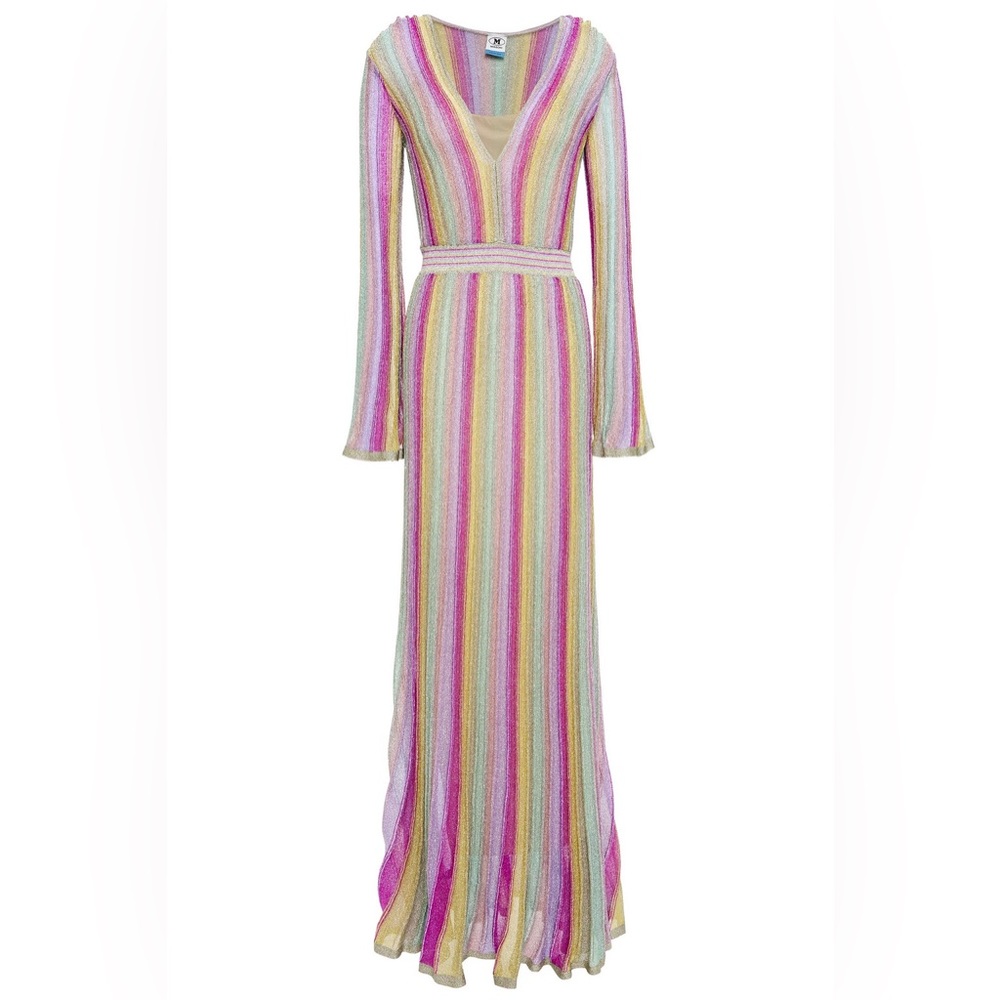 ISO M Missoni Metallic Striped Crochet-knit Maxi Dress